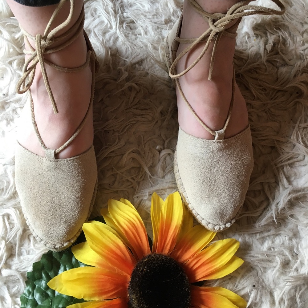 Fabiolas leather lace up espadrilles